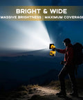 Person using Go To Cordless 1500 Lumen LED Work Light With 20V Max And 60V Flex Battery Compatibility outdoors at night