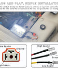 Ceramic H4 9003 HB2 Wiring Harness Socket Kit 2Pcs Pigtail Female Plug illustrated steps for fog light retrofit with adapters.