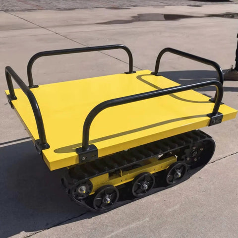 Remote Control Roller Dolly For Heavy Equipment Workhorse Style Battery Powered Load Moving Skate With Wireless Controller And 360 Degree Turntable For Quick Easy Industrial Warehouse Transport, yellow steel deck