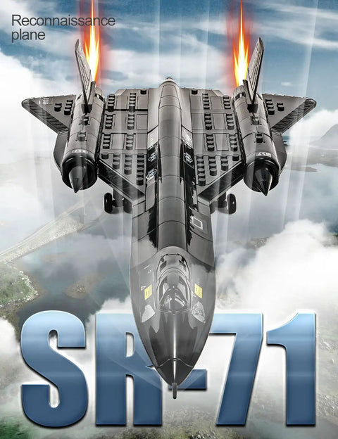 SR-71 Blackbird Reconnaissance Aircraft Building Block Set For Kids And Adults, Military Brick Model With 183 Pieces