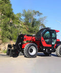 Badass Heavy Duty Telehandler And Telescopic Forklift For Job Sites And Agricultural Farms High Capacity Material Handler on gravel road.