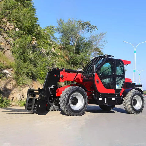 Badass Heavy Duty Telehandler And Telescopic Forklift For Job Sites And Agricultural Farms High Capacity Material Handler on gravel road.