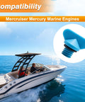 Marine Engine Block Drain Plug Kit For Mercruiser Mercury Marine Engines, blue reinforced nylon plug, boat background