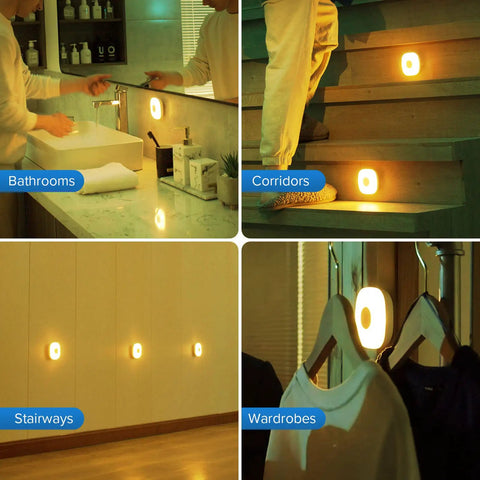 Stick Anywhere Warm Nightlight With Motion Sensor, Ultra Bright LED Night Light For Hallways, Bedrooms And Kitchens, Battery Powered Cabinet Light, Tap Closet Wall Light, 1 Pack No Battery Included, Auto On At 13 Ft, 100 Degrees, Auto Off 15 Seconds