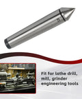 MT2 Carbide Tipped Dead Center 60 Degree Lathe Center For Precision Machining, 3.875 Inch Long With 0.0002 Inch Runout