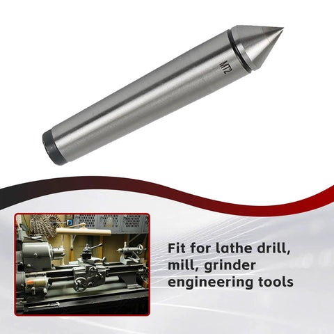 MT2 Carbide Tipped Dead Center 60 Degree Lathe Center For Precision Machining, 3.875 Inch Long With 0.0002 Inch Runout