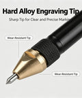 Hard Alloy Engraving Tip on Slim Pencil Air Grinder for precise marking and engraving in small projects.