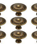 Ten Pack One And One Quarter Inch Glossy Black Zinc Euro Style Cabinet Knobs Drawer Pulls And Door Handles For Kitchen And Dresser Antique Patterned Hardware