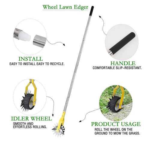 Rotary Lawn Edger With 58 Inch Adjustable Handle A Real Workhorse For Clean Edges Along Sidewalks And Driveways Durable Stainless Steel