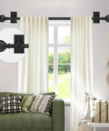 No Drill Curtain Rods For Windows 36 To 88 Inches With Adhesive Brackets Five Eighth Inch Sash Rod Easy Install in living room