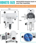 Washer Drain Pump Filter Replacement For GE Front Load Washers Plug And Play Fit With AP8054992 PS16217203 EAP16217203 size chart