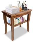 Teak Shower Bench With Storage Shelf And Non Slip Feet For A Spa Like Bathroom Upgrade Water Resistant Solid Teak Stool