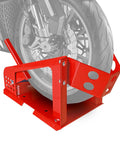 Heavy Duty Motorcycle Wheel Chock With 1800 Lb Capacity And Adjustable 12 Hole Wheel Cradle For 16 To 21 Inch Motorcycles And Dirt Bikes