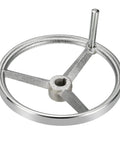 Rotary Handwheel 200mm Diameter Cast Iron Chrome Plated With Handle For Milling Machines And Lathes Silver Tone Durable Machining Accessory