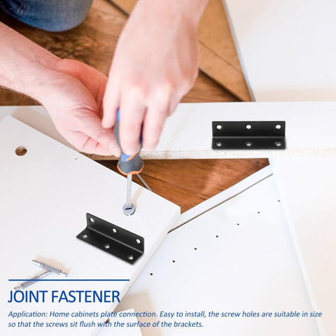 Installing Stainless Steel 90 Degree Corner Braces L Shaped Brackets With Screw Holes 4 Pack For Securing Shelving And End Tables