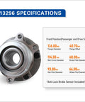 Pair Front Wheel Hub Bearing Assembly 513296 Fits Infiniti JX35 QX50 QX60 Altima Maxima Murano Pathfinder Quest 2013 Through 2021 Models