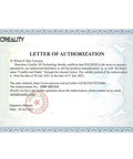 Authorization letter for POLISI3D to sell Creality and Ender products, dated July 28, 2021, with official stamp and signature.