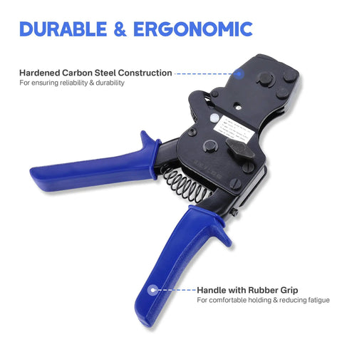 PEX Cinch Clamp Tool Kit With One Handed Ratcheting Crimper For Stainless Steel Rings Fits 3/8 To 1 Inch PEX Meets ASTM F2098