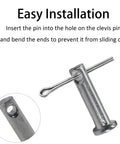 Ten Pack Single Hole Clevis Pins M6 X 30 Flat Head Zinc Plated Steel For Mechanical Linkage Fixed Parts Ship Rigging And Hinge Applications Durable Hardware For Quick Secure Fits, installed in hole