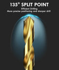 Close-up of one drill bit from 230 Piece Titanium Twist Drill Bit Set For Sheet Metal Wood And Plastic With Quick Change Shank