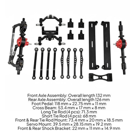 Rugged 1/16 RC Links Set Aluminum Alloy Damping System Upgrade Kit For Heavy Duty Trail Crawlers And Buggy Repairs Durable Black Linkage components layout