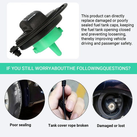 Leak Proof 2.44 Inch Fuel Tank Cap Replacement For Volkswagen And Audi Sealed Filler Cap 5C0201550T 5Q0201550L