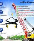 Premium Granite Slab Lifting Clamp With Adjustable Chain Stone Carrier and Two Non Slip Rubber Chucks used with a crane for heavy lifting.