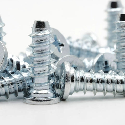 Solid Replacement Bed Rail Screws Heavy Duty Euro Fasteners For Your Ikea Malms Hemsnes Brimnes Bedroom Rig, zinc plated screws close-up.