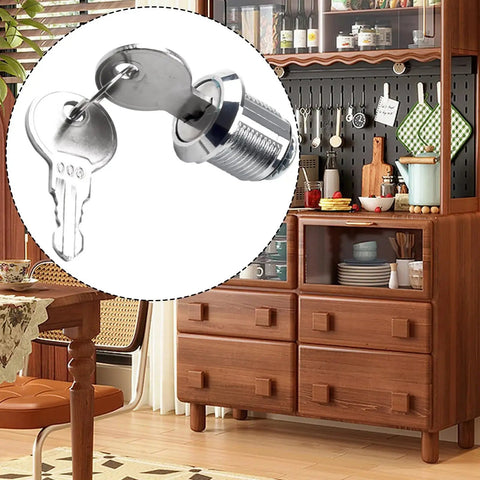 16 And 30mm Cam Lock For Mailbox Drawer Cupboard And Locker With 2 Keys 1 Piece shown with kitchen cabinet background