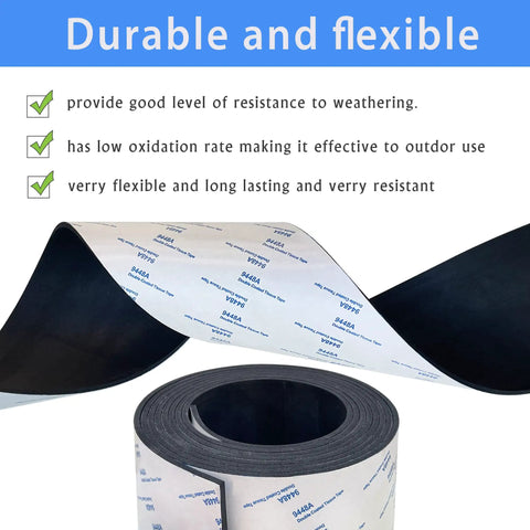 Neoprene Rubber Strip With Adhesive For DIY Gaskets And Pads, Heavy Duty Anti Slip Floor Protection, Anti Vibration Padding, Crafts And Mounting, Four Inch Wide By Ten Feet Long, One Sixteenth Inch Thick, Flexible Outdoor Ready