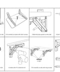 Installation guide for 16 Inch Folding Shelf Brackets Set 4 Pack Heavy Duty Stainless Steel Wall Mounted L Shelf Brackets.