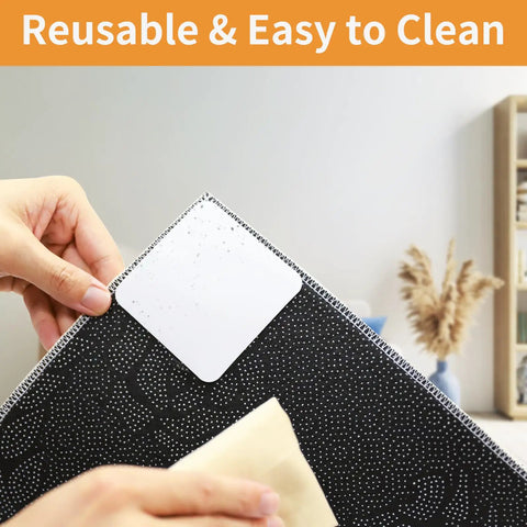 Applying Double Sided Rug Grippers Tape For Hardwood Floors, Reusable Non Slip Carpet Tape, keeps rugs from slipping, curling.