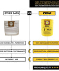 Comparison of 15 Pack 10 To 14 Gallon Vacuum Filter Bags For Wet Dry Vacuum Type F 90662 Premium Replacement with other brands.
