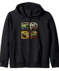 Hella Comfy Premium Zip Up Hoodie For Tuk Tuk Drivers Classic Fit Unisex Sweatshirt with colorful Bangkok transport art design.