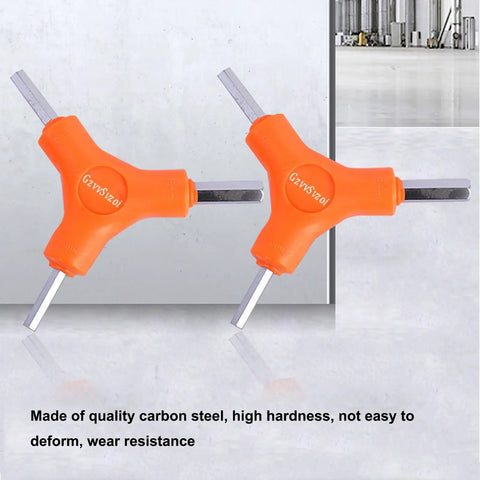 3 Way Y Hex Wrench Set For Bikes With Internal Hex Torque Spanner, carbon steel hex keys in 2.5-8mm, orange handles