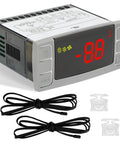 Digital Temperature Controller Replaces Dixell Xr06Cx For Commercial Freezers And Walk In Coolers 120 Volt AC Thermostat with dual probes.