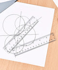 Clear Plastic Ruler 6 Inch Plus 12 Inch, Super Handy Straight Ruler For School And Office, See Through Design With Dual Scales On Paper