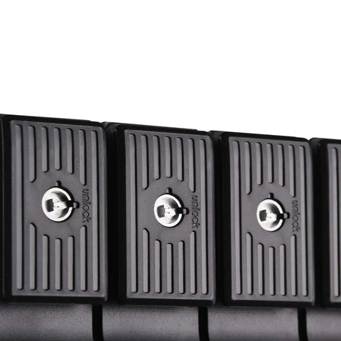 Solid As A Rock Pair Of Internal Hot Swap Drive Cages with sleek aluminum chassis and secure keyed locks for SAS SATA discs.