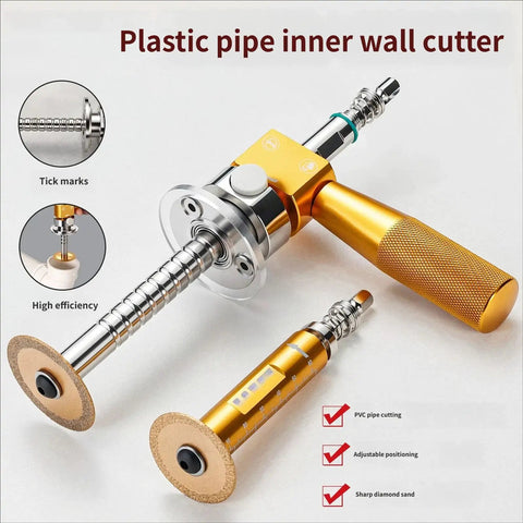 Lightweight Drill Powered PVC Pipe Cutter Attachment For Quick Easy Smooth Burr Free Cuts On PVC Drain Pipes And More Portable DIY Handheld Pipe Cutting Tool For Fast Hassle Free Installations with adjustable precision features