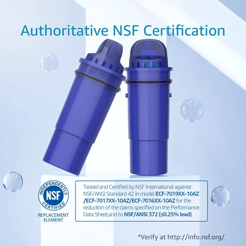 CF10A Water Filter Replacement For Pur Pitchers And Dispensers 3 Pack NSF Certified Lead Free with blue cartridge design