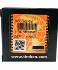 2 Pack 6003-2RS Double Rubber Seal Deep Groove Ball Bearings box label with barcode and QR code visible