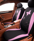 Pink Lace Butterfly Car Seat Cover Set For Universal Fit, Easy Install No Dismantling Required, Airbag Compatible, Front Seats