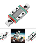 Miniature Linear Guide Rail 9mm Wide With Slide Block, steel compact rail for small machines, built-in lubrication system, top view