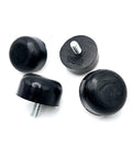 10-24 Thread Rubber Feet Bumpers 1 Inch Round Screw In Equipment Spacers With Galvanized Steel Stud Leveling Feet For Tables Machinery Cabinets