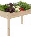 Raised Garden Bed With Legs 34x18x30 Inch Planter Box Outdoor With Liner For Herbs, Flowers, Veggies Elevated Wooden Garden Bed
