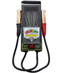 Battery Load Tester For 6V And 12V Vehicles And Marine Gear, Alternator Tester With Voltmeter And Alligator Clips, Checks Battery Health, Starter Current, And Charging System Across Cars, RVs, Motorcycles, ATVs, Boats front view with clamp leads