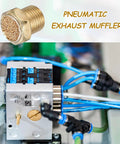Eight-Piece 1/8 NPT Pneumatic Exhaust Muffler Kit With Sintered Bronze Air Line Fittings for Compressors and Machinery