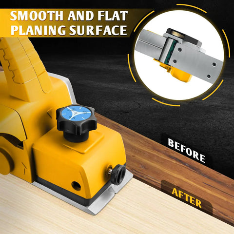 Knock Out Woodwork Projects With This Portable Cordless Handheld Planer featuring a smooth and flat planning surface.