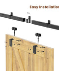 Built Tough Heavy Duty 6Ft Box Rail Barn Door Hardware Kit For Indoor And Exterior Use installation view
