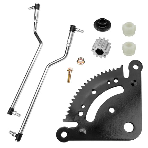 John Deere Steering Sector Drag Link Kit For Lawn Tractors Durable Replacement For LA100 Through LA175 X130R X165 And D Series Easy Install Keeps Steering Precise And Responsive In Rough Conditions. steering parts kit with metal links, gear, bushings